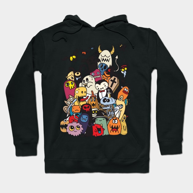 Monster doodle Hoodie by Rakos_merch